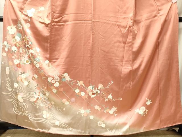 平和屋着物■訪問着　鳳凰花文　暈し染め　金彩　正絹　逸品　CABL0645oy