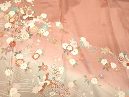 平和屋着物■訪問着　鳳凰花文　暈し染め　金彩　正絹　逸品　CABL0645oy