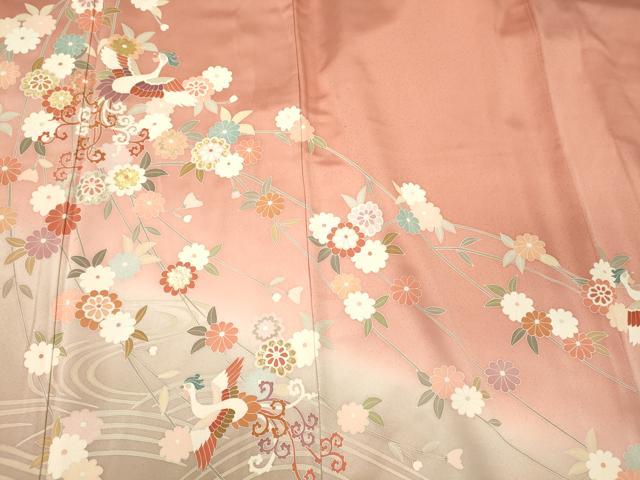 平和屋着物■訪問着　鳳凰花文　暈し染め　金彩　正絹　逸品　CABL0645oy
