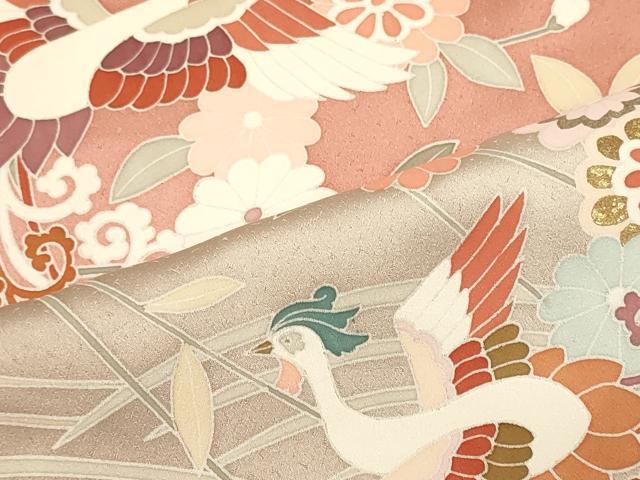 平和屋着物■訪問着　鳳凰花文　暈し染め　金彩　正絹　逸品　CABL0645oy