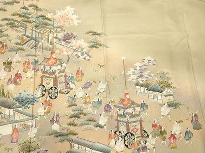 平和屋着物■豪華色留袖　作家物　人物風景松文　暈し染め　金彩　正絹　逸品　CABL0646oy