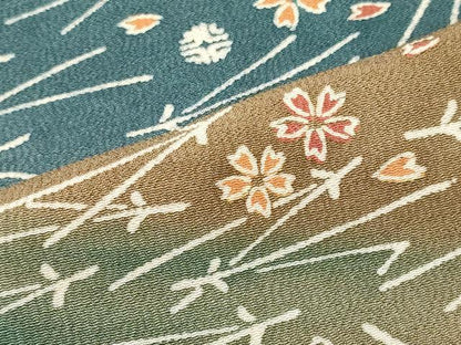 平和屋着物■訪問着　舞花松葉文　暈し染め　鬼しぼ縮緬　正絹　逸品　未使用　CABL0647oy