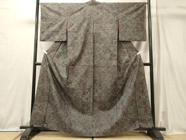 平和屋着物■本場大島紬　風景花松文　正絹　逸品　CABL0650oy
