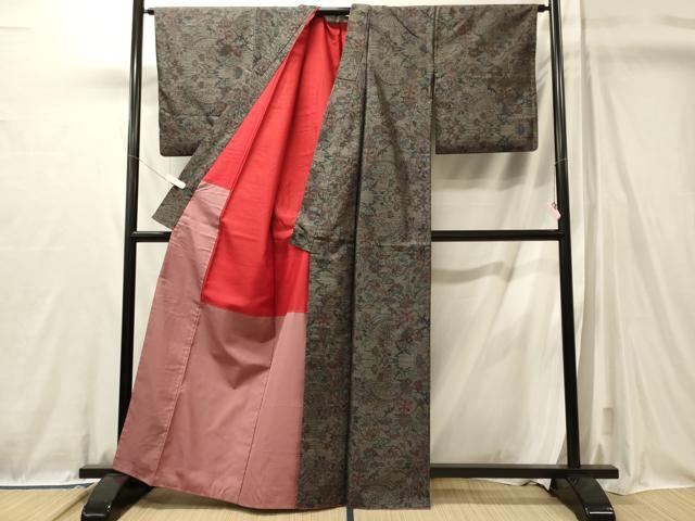 平和屋着物■本場大島紬　風景花松文　正絹　逸品　CABL0650oy