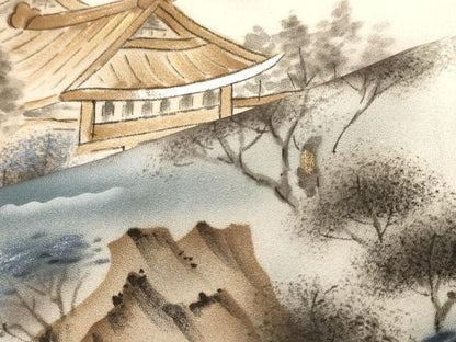 平和屋着物■豪華色留袖　手描き　遠山風景文　暈し染め　金彩　正絹　逸品　CABL0651oy