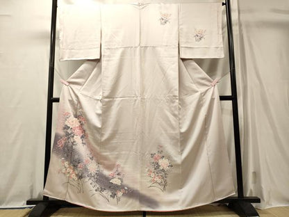 平和屋着物■訪問着　草花文　暈し染め　金彩　正絹　逸品　未使用　CABL0653oy
