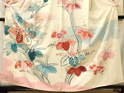 平和屋着物■豪華振袖　駒刺繍　草花文　暈し染め　正絹　逸品　CABL0654oy