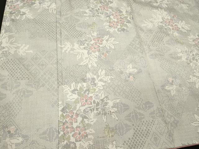 平和屋着物■本場大島紬　白大島　9マルキ　草花文　正絹　逸品　未使用　CABL0663oy