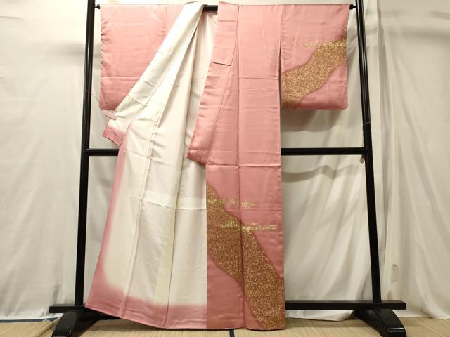 平和屋着物■訪問着　作家物　箔散らし　暈し染め　金彩　正絹　逸品　CABL0671oy