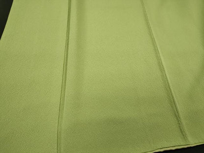 平和屋着物■上質な色無地　若苗色　正絹　逸品　未使用　CABL0679oy