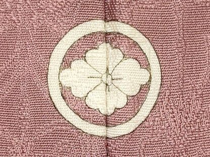 平和屋着物■上質な色無地　幾何学地紋　石竹色　正絹　逸品　CABL0683oy