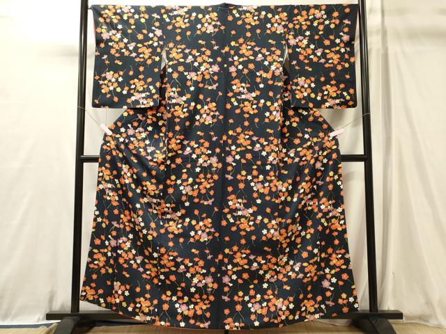平和屋着物■上質な小紋　草花文　鈴乃屋扱い　正絹　逸品　CABL0692oy