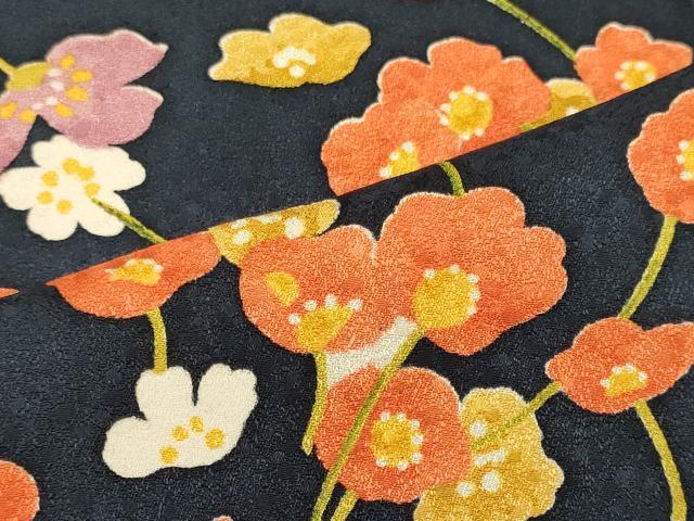 平和屋着物■上質な小紋　草花文　鈴乃屋扱い　正絹　逸品　CABL0692oy