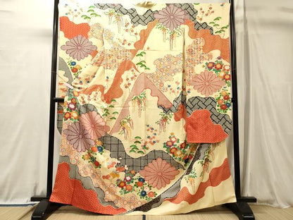 平和屋着物■豪華振袖　吉祥菊文　金彩　正絹　逸品　CABL0695oy