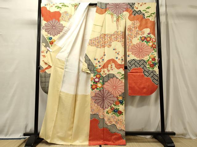 平和屋着物■豪華振袖　吉祥菊文　金彩　正絹　逸品　CABL0695oy