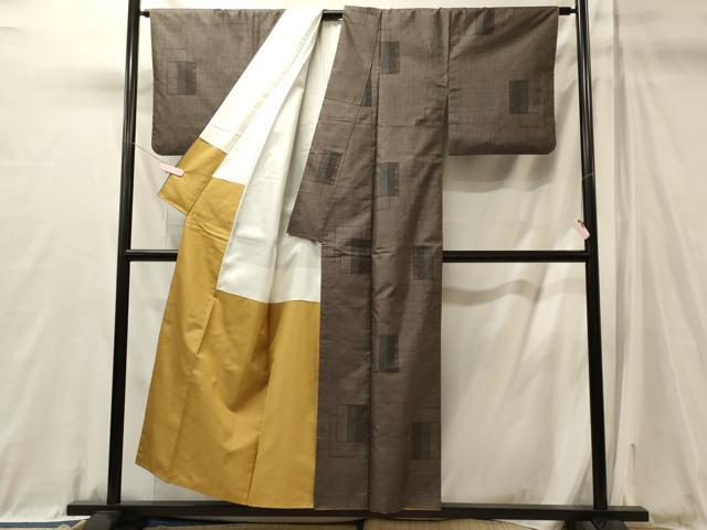 平和屋着物■本場大島紬　9マルキ　色紙重ね幾何学文　正絹　逸品　CABL0697oy