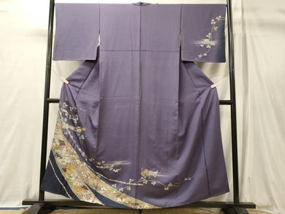 平和屋着物■訪問着　短冊鳳凰花文　暈し染め　金銀彩　正絹　逸品　CABL0698oy