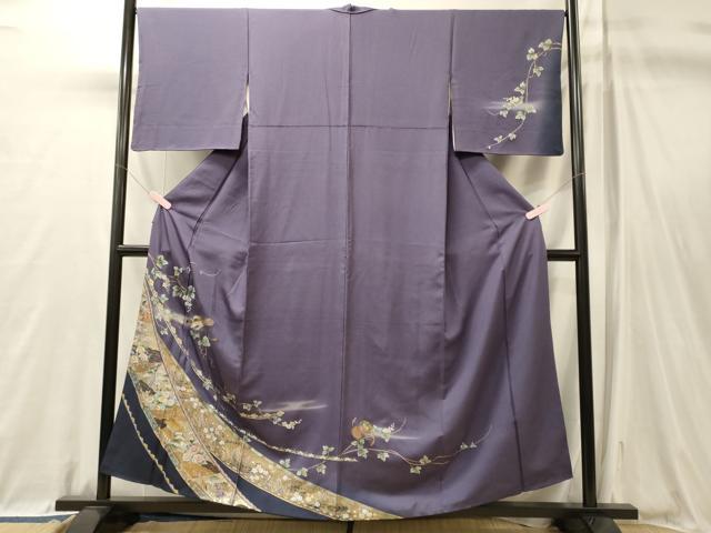 平和屋着物■訪問着　短冊鳳凰花文　暈し染め　金銀彩　正絹　逸品　CABL0698oy