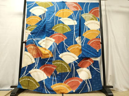 平和屋着物■豪華振袖　駒刺繍　檜扇吉祥文　金銀彩　正絹　逸品　CABL0704oy