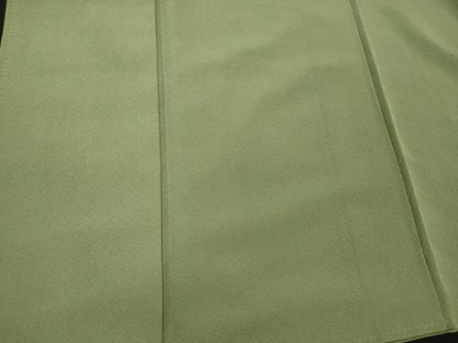 平和屋着物■上質な色無地　柳色　正絹　逸品　CABL0710oy