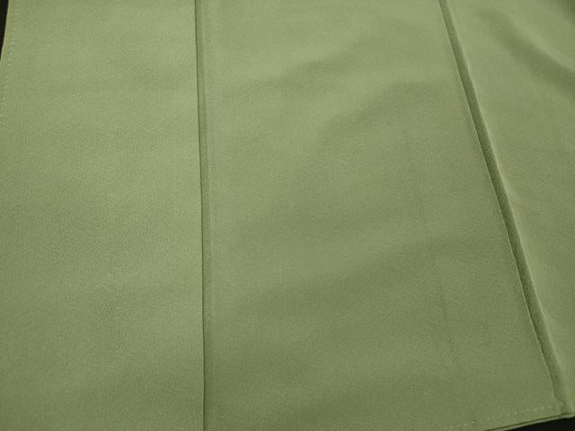 平和屋着物■上質な色無地　柳色　正絹　逸品　CABL0710oy
