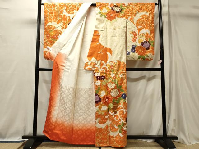 平和屋着物■訪問着　駒刺繍　飾花文　金彩　正絹　逸品　CABL0714oy