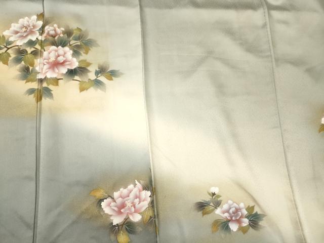 平和屋着物■訪問着　草花文　暈し染め　金彩　正絹　逸品　CABL0716oy