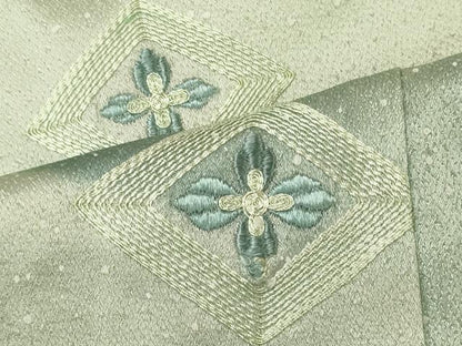 平和屋着物■訪問着　刺繍　菱花文　暈し染め　正絹　逸品　CABL0722oy