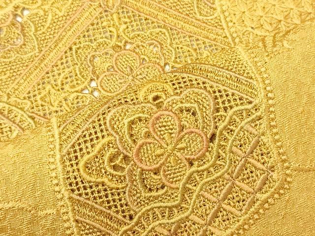 平和屋着物■中国三大刺繍　スワトウ刺繍　訪問着　亀甲花文　暈し染め　正絹　逸品　CABL0725oy