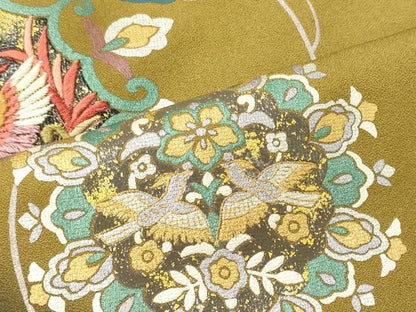平和屋着物■訪問着　刺繍　鳳凰正倉院花文　金銀彩　正絹　逸品　CABL0726oy