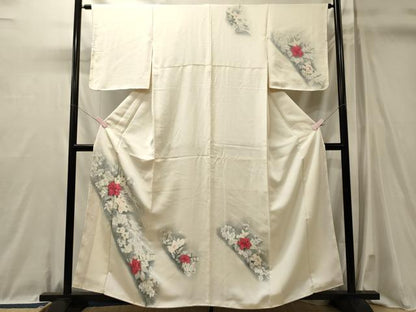 平和屋着物■訪問着　手描き　草花文　暈し染め　正絹　逸品　未使用　CABL0727oy