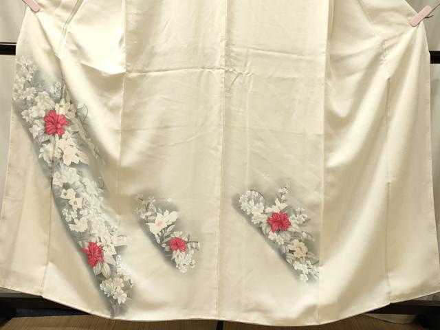 平和屋着物■訪問着　手描き　草花文　暈し染め　正絹　逸品　未使用　CABL0727oy