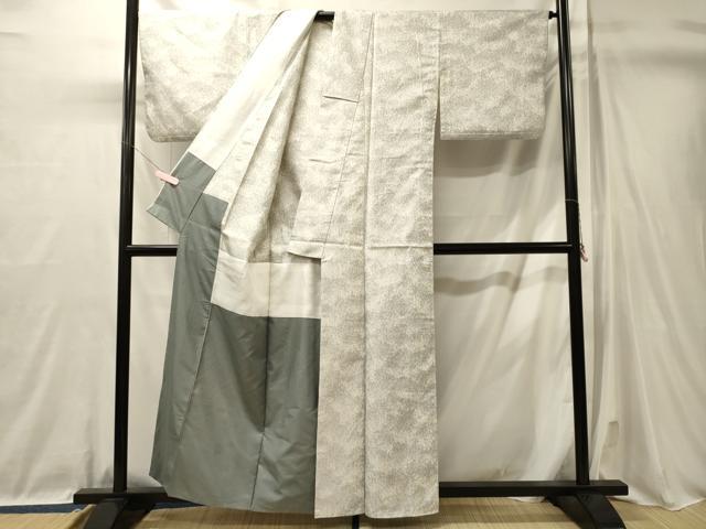 平和屋着物■上質な紬　草葉文　胴抜き仕立て　正絹　逸品　CABL0728oy