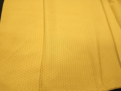平和屋着物■上質な色無地　亀甲地紋　山吹色　正絹　逸品　CABL0732oy