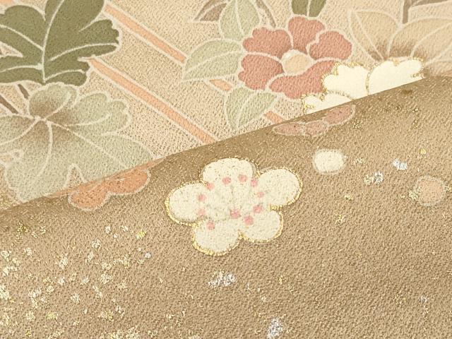 平和屋着物■訪問着　草花文　暈し染め　金銀彩　正絹　逸品　CABL0733oy
