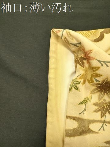 平和屋着物■上質な小紋　御所車花蝶松文　金彩　正絹　逸品　CABL0735oy