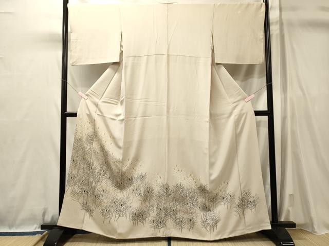 平和屋着物■豪華色留袖　手描き　刺繍　松葉文　金銀彩　正絹　逸品　CABL0736oy