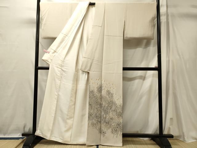 平和屋着物■豪華色留袖　手描き　刺繍　松葉文　金銀彩　正絹　逸品　CABL0736oy