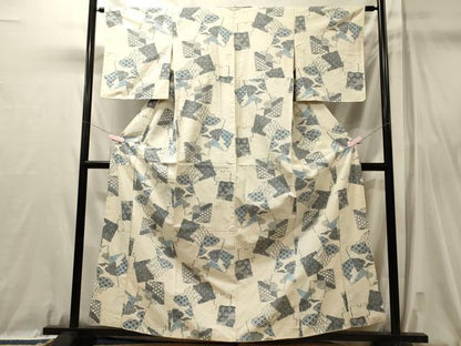 平和屋着物■上質な紬　色紙重ね吉祥文　正絹　逸品　CABL0740oy