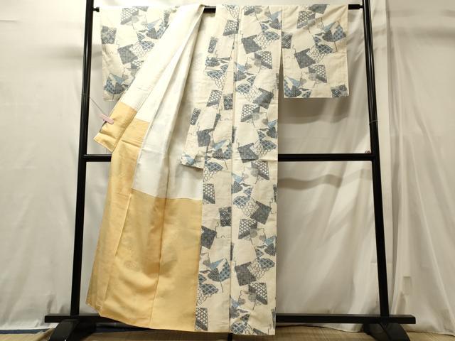 平和屋着物■上質な紬　色紙重ね吉祥文　正絹　逸品　CABL0740oy
