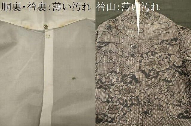 平和屋着物■上質な紬　雲取り草花文　正絹　逸品　CABL0744oy