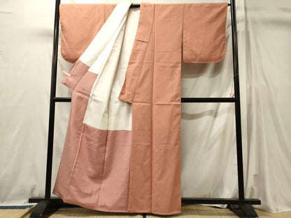 平和屋着物■上質な色無地　宍色　正絹　逸品　未使用　CABL0745oy