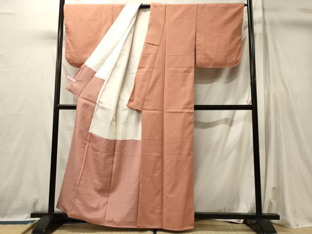 平和屋着物■上質な色無地　宍色　正絹　逸品　未使用　CABL0745oy