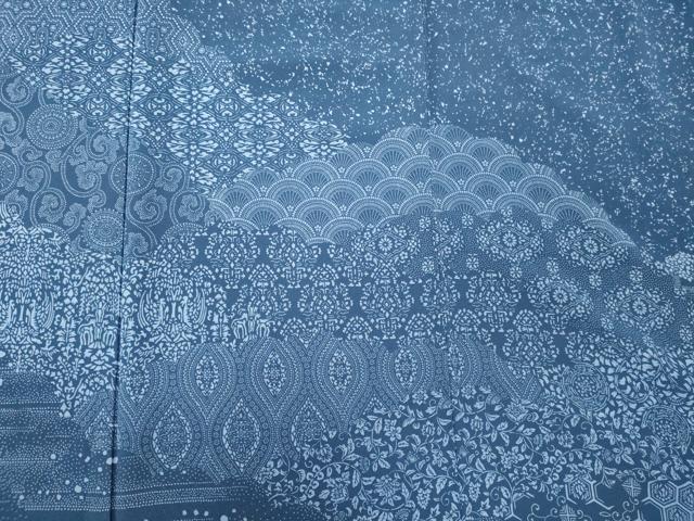 平和屋着物■訪問着　型染め　吉祥花唐草文　正絹　逸品　CABL0751oy
