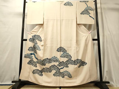 平和屋着物■訪問着　枝松文　正絹　逸品　CABL0754oy