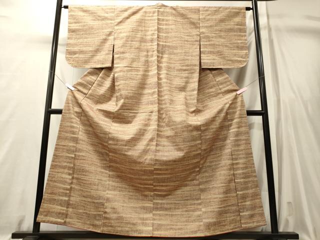 平和屋着物■上質な紬　横段文　正絹　逸品　未使用　CABL0755oy