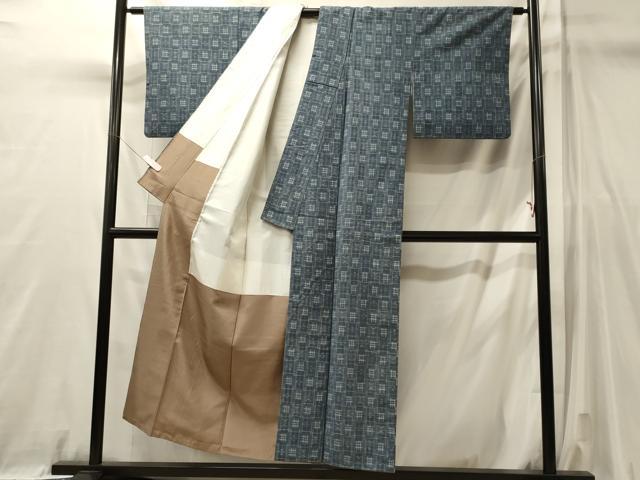 平和屋着物■上質な紬　絣文様　正絹　逸品　CABL0757oy