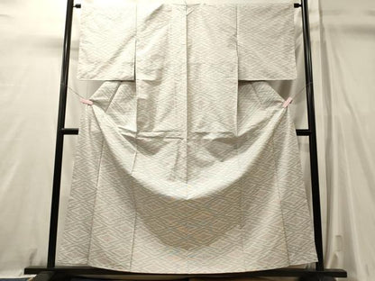 平和屋着物■本場大島紬　白大島　菱花文　正絹　逸品　未使用　CABL0758oy
