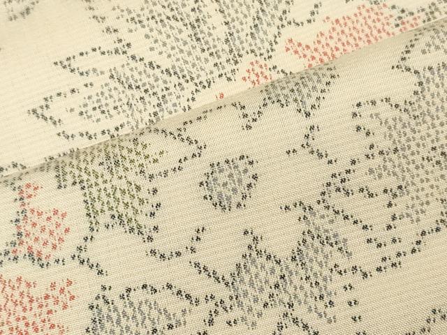 平和屋着物■上質な紬　草花文　正絹　逸品　CABL0762oy
