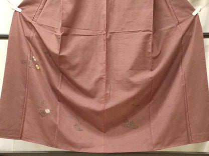 平和屋着物■訪問着　紬地　刺繍　草花文　正絹　逸品　CABL0763oy